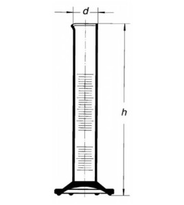 Valec odmerný vysoký, s výlevkou, šesťhrannou pätkou, biela graduácia, trieda B 500ml