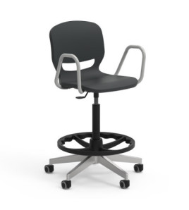 Učiteľská laboratórna stolička ERGOS SPIN, výškovonastaviteľná 65 – 89 cm