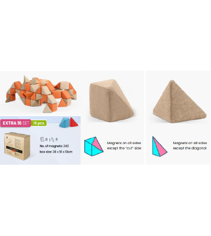 Magnetická stavebnica JollyHeap - extra bloky 16ks