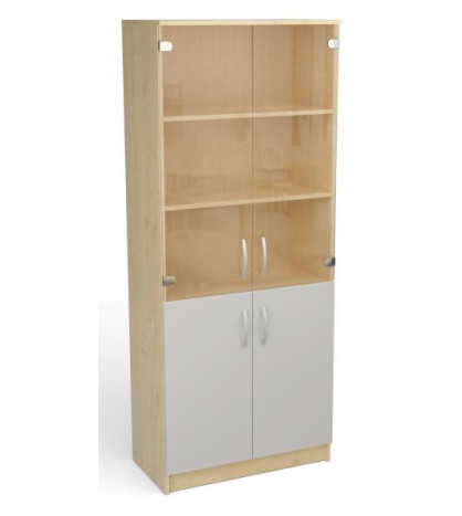 Skriňa vysoká, policová, dvierka plné, sklenené (80x40x195cm)