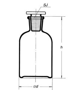 Fľaša úzkohrdlá reagenčná,číra so zabrúsenou zátkou 500ml