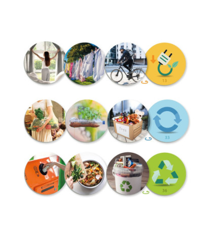 Hra - ruleta s obrázkami:znížte spotrebu, opakovane použite a recyklujte!