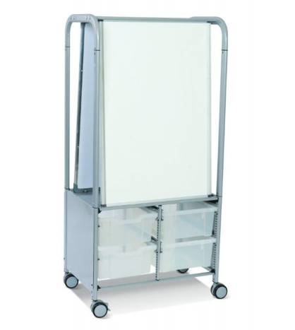 Mobilná obojstranná magnetická tabuľa Callero s úložným priestorom