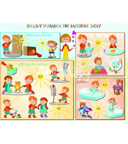 Závesná tabuľa 100 x 80 cm - Školský poriadok pre MŠ