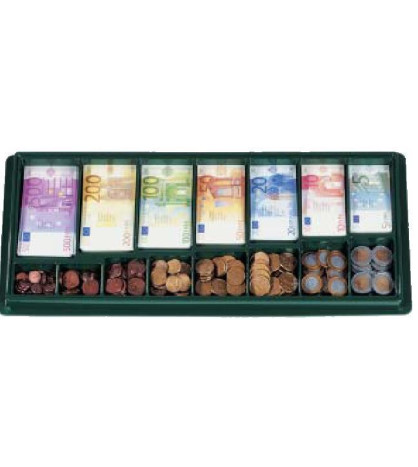 Euro organizér s 65 bankovkami a 110 mincami