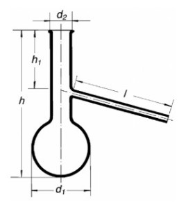 Banka frakčná s natavenou trubicou dole 100ml