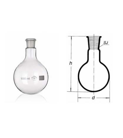 Banka s guľatým dnom a NZ29/32, 1000ml