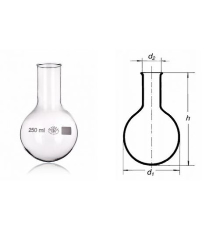 Banka s guľatým dnom, úzkohrdlá, vyhnutý okraj, 250ml