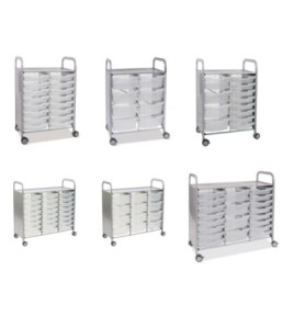 Vozík Callero s antimikrobiálnym povrchom na 8 plytkých boxov F1 a 4 hlboké boxy F2