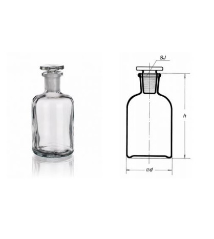 Fľaša úzkohrdlá reagenčná,číra so zabrúsenou zátkou 250ml