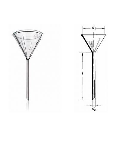 Lievik analytický, pre rýchlu filtráciu 75mm