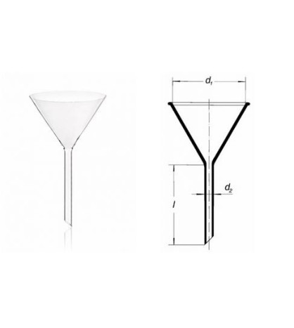 Lievik s krátkou stonkou, uhol 60°, nálevka: 125 mm, stonka: 16 mm