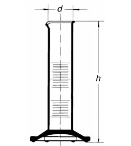 Valec odmerný nízky, s výlevkou, šesťhrannou pätkou, biela graduácia, trieda B 500ml