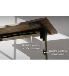 Elektrický výškovo nastaviteľný stôl Rise 160 x 80 cm