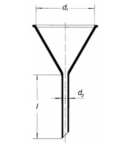 Lievik s krátkou stonkou, uhol 60°, nálevka: 150 mm, stonka: 16 mm