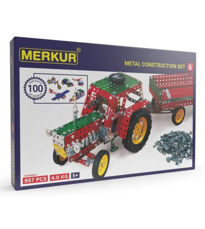 MERKUR M6 stavebnica, 957 dielov, 100 modelov
