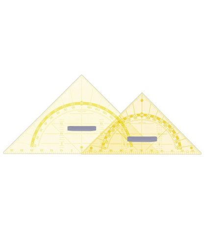Trojuholník s uhlomerom 60cm (plast), priesvitný, GEO