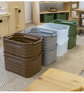 Antimikrobiálny úložný obláčkový box CloudCubby, farba sivá