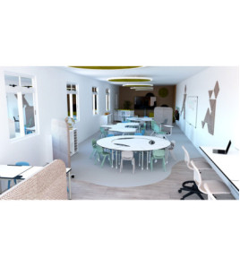 Žiacky stôl OBLÚK-U, 5-6-7, nastaviteľná výška, 70-76-82 cm