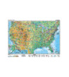 USA - všeobecnogeografická a politická mapa 160x120cm obojstranná