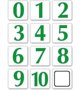 Čísla - zelené 0-10