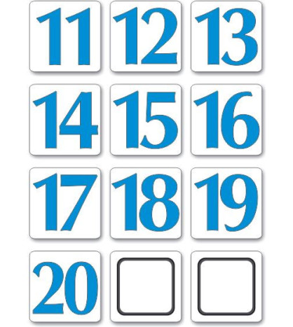 Čísla - modré 11-20