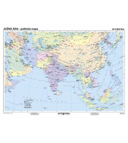 Južná Ázia - politická mapa 160x120cm