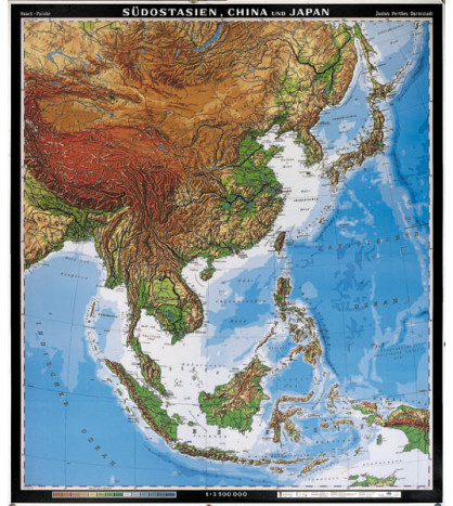 Juhovýchodná Ázia, Čína, Japonsko 210x235 cm, AJ