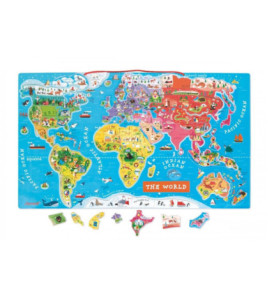 Mapa sveta – Drevené magnetické puzzle