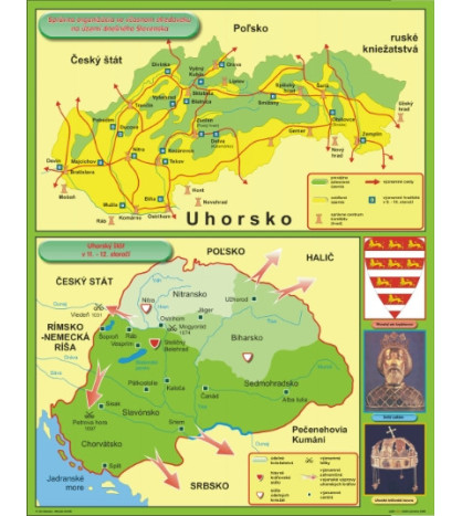 Slovensko a uhorský štát v 11. - 12. storočí (dvojmapa)
