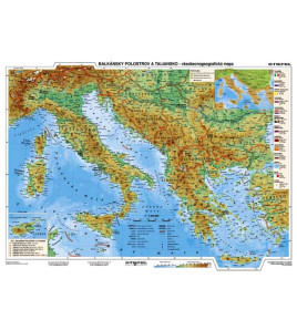 Balkán, Taliansko, Grécko - všeobecnogeografická / hospodárska mapa 160x120cm