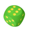 Veľká penová kocka s bodkami- zelená, 16cm