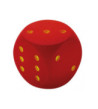 Veľká penová kocka s bodkami- červená,16cm
