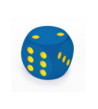 Veľká penová kocka s bodkami- modrá,16cm