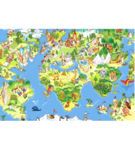 Koberec na hranie - Mapa sveta (140 x 200 cm)