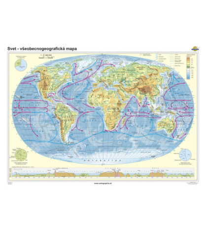 Svet - všeobecnogeografická mapa + slepá mapa (DUO) 120x160cm