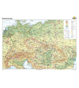 Stredná Európa - všeobecnogeografická mapa 120x160cm