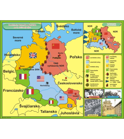 Rozdelenie Nemecka, Rakúska a Berlína po II. svetovej vojne (dvojmapa) + CD