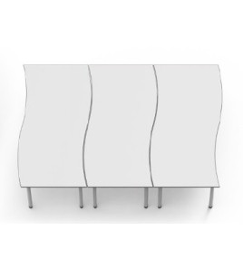 Žiacky stôl OBDĹŽNIK-VLNA-U, 5-6-7, nastaviteľná výška 70-76-82 cm