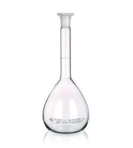 Banka odmerná, trieda A, sklenená zátka, 1000 ml