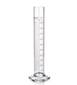 Valec odmerný vysoký 100ml,s výlevkou, šesťhrannou pätkou, biela graduácia, trieda B 100ml
