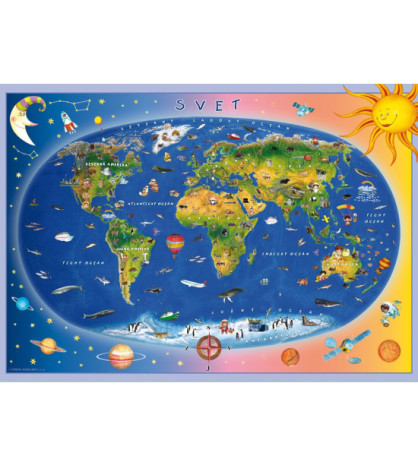 Detská mapa sveta 120 x 80 cm